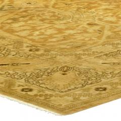 Antique Persian Tabriz Botanic Gold Yellow Handwoven Wool Rug - 3582382