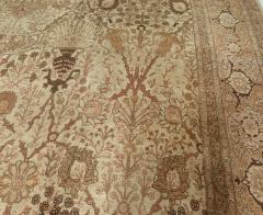Antique Persian Tabriz Botanic Gray Handmade Wool Rug - 2443761