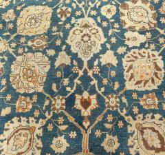 Antique Persian Tabriz Botanic Green Hand Knotted Wool Rug - 2445346