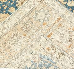 Antique Persian Tabriz Botanic Green Hand Knotted Wool Rug - 2445348