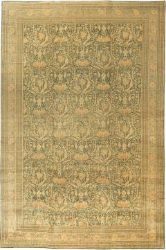 Antique Persian Tabriz Botanic Handmade Wool Rug - 2445380