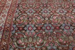 Antique Persian Tabriz Botanic Handmade Wool Rug - 2446613