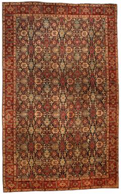 Antique Persian Tabriz Botanic Red Yellow Handmade Wool Rug - 2447686