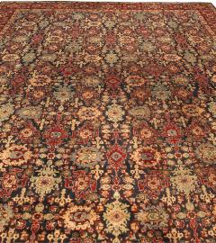 Antique Persian Tabriz Botanic Red Yellow Handmade Wool Rug - 2447687