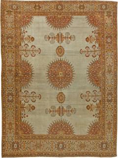 Antique Persian Tabriz Brick Beige Red Pale Orange and Chocolate Brown Rug - 2453552