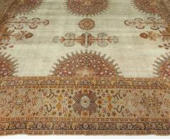 Antique Persian Tabriz Brick Beige Red Pale Orange and Chocolate Brown Rug - 2453555