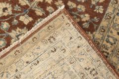 Antique Persian Tabriz Brown Blue Handmade Wool Rug - 2446922