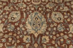 Antique Persian Tabriz Brown Blue Handmade Wool Rug - 2446925