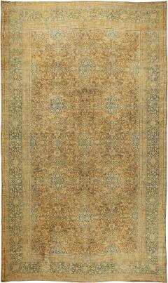 Antique Persian Tabriz Brown Handmade Wool Rug - 2461754