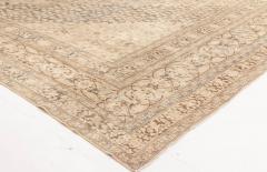 Antique Persian Tabriz Camel and Brown Handwoven Wool Carpet - 2447575