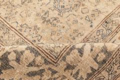Antique Persian Tabriz Camel and Brown Handwoven Wool Carpet - 2447577
