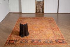 Antique Persian Tabriz Copper Blue Green and Salmon Hand Knotted Wool Rug - 2454503