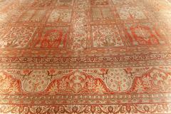 Antique Persian Tabriz Copper Terracotta and Ivory Hand Knotted Wool Rug - 2446848