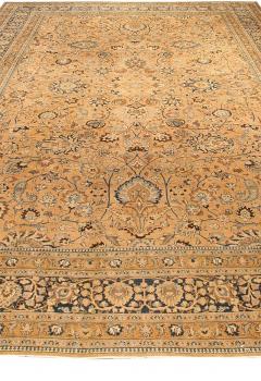 Antique Persian Tabriz Orange Handmade Wool Rug - 2447787