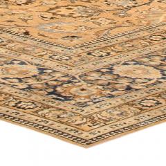 Antique Persian Tabriz Orange Handmade Wool Rug - 2447790