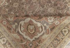 Antique Persian Tabriz Pink Handmade Wool Carpet - 2443849
