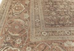 Antique Persian Tabriz Pink Handmade Wool Carpet - 2443851