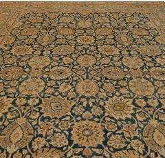 Antique Persian Tabriz Royal Blue and Caramel Wool Rug - 2447228