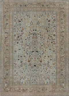 Antique Persian Tabriz Rug in Blue Brown Gold - 2454733