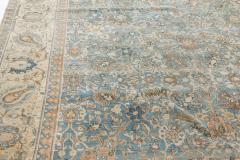 Antique Persian Tabriz Rug in Blue and Brown - 2446711