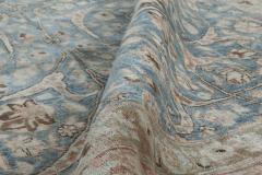 Antique Persian Tabriz Rust Beige and Gray Blue Handwoven Wool Carpet - 2454133
