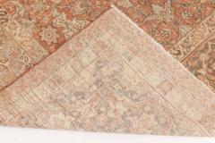 Antique Persian Tabriz Taupe Camel and Red Handmade Wool Rug - 2454227