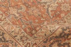 Antique Persian Tabriz Taupe Camel and Red Handmade Wool Rug - 2454228