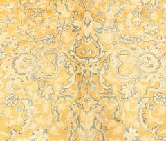 Antique Persian Tabriz Yellow Blue Handmade Wool Rug - 2445420