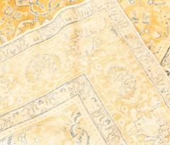 Antique Persian Tabriz Yellow Blue Handmade Wool Rug - 2445421