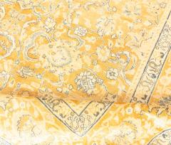 Antique Persian Tabriz Yellow Blue Handmade Wool Rug - 2445422