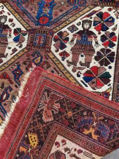Antique Persian Tribal Afshar Pictorial Rug C 1880s - 3969737