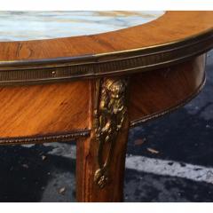 Antique Petit Gilt Bronze Louis XVI Style Marble Top Oval Coffee Cocktail Table - 1642021