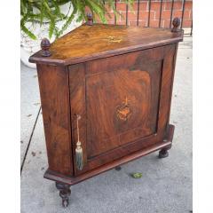 Antique Petite English Inlaid Walnut Corner Cabinet - 4762380
