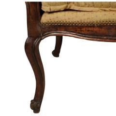 Antique Petite Louis XV Carved Walnut Bench W Down Cushion - 4453020