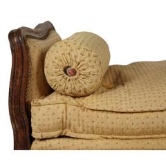 Antique Petite Louis XV Carved Walnut Bench W Down Cushion - 4453021