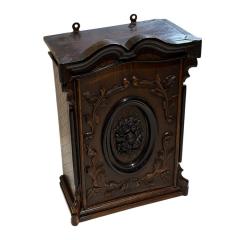 Antique Petite Mahogany Ebony Victorian Wall Cabinet - 4446516