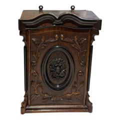 Antique Petite Mahogany Ebony Victorian Wall Cabinet - 4447224