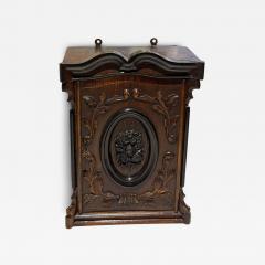 Antique Petite Mahogany Ebony Victorian Wall Cabinet - 4447229