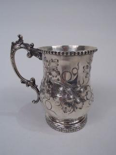 Antique Philadelphia Victorian Classical Coin Silver Baby Cup - 3767222