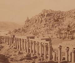 Antique Photograph of Egyptian Colonnade circa 1860 - 2993559