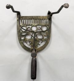 Antique Pierced Brass and Iron Trivet - 3439372