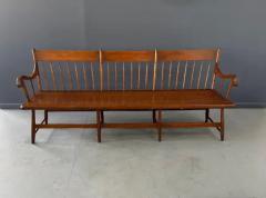 Antique Pine Rustic Spindle Back Long Deacons Bench - 4014280