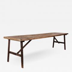 Antique Pine Trestle Dining Table - 1913259