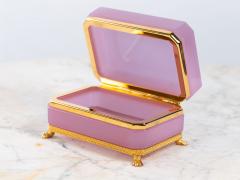 Antique Pink Opaline Rectangular box with Brass Mounts France 1890s - 4134728
