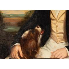 Antique Portrait Oil Painting of a Boy With Dog - 4333532