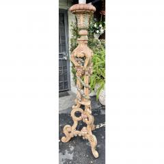 Antique Portuguese Carved Figural Spanish Colonial Floor Lamp Angel Faces - 1893922