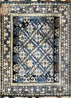 Antique Qashqai bag Rug Unusual Star Rug - 4362260