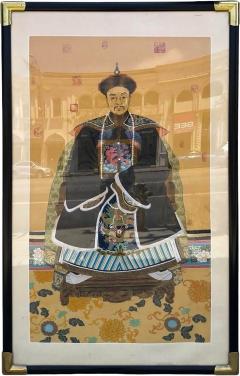 Antique Qing Dynasty Chinese Ancestor Life Size Male Portrait Painting - 4614246