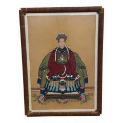 Antique Qing Dynasty Chinese Female Ancestor Portrait Painting - 4512781