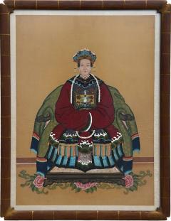 Antique Qing Dynasty Chinese Female Ancestor Portrait Painting - 4513409
